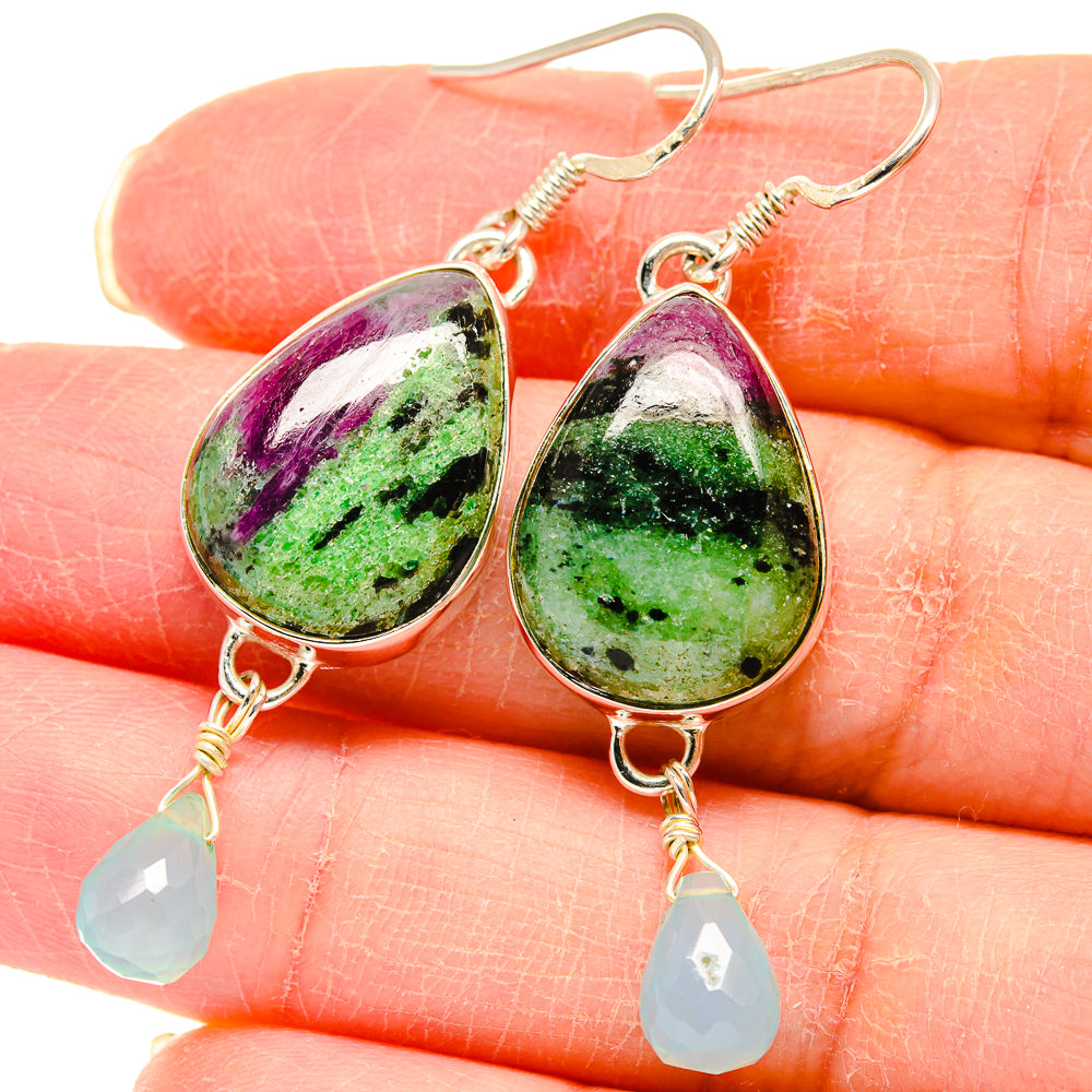 Ruby Zoisite Earrings handcrafted by Ana Silver Co - EARR423025