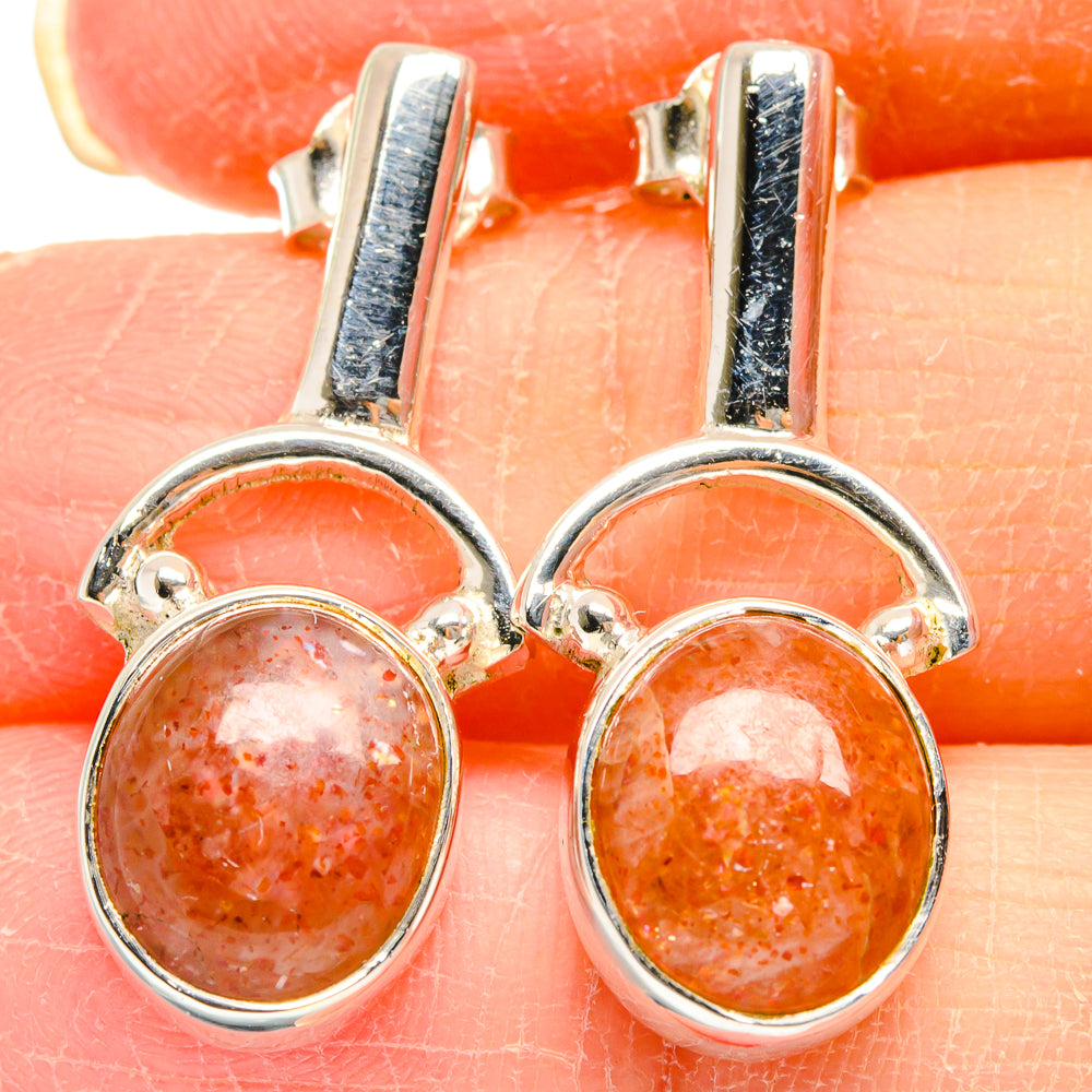 Sunstone Earrings handcrafted by Ana Silver Co - EARR423033