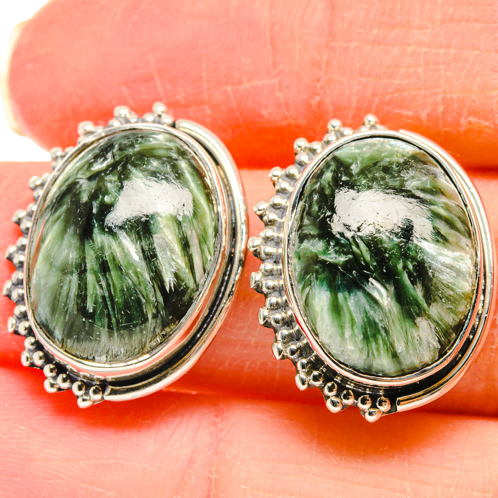 Seraphinite Earrings handcrafted by Ana Silver Co - EARR423041