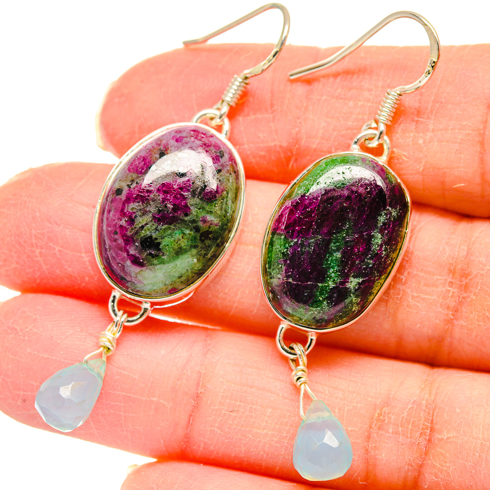 Ruby Zoisite Earrings handcrafted by Ana Silver Co - EARR423043