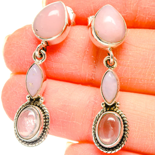 Pink Opal Earrings handcrafted by Ana Silver Co - EARR423044