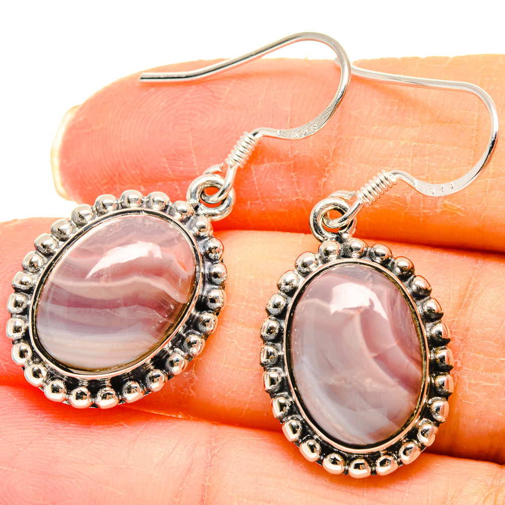 Botswana Agate Earrings handcrafted by Ana Silver Co - EARR423046
