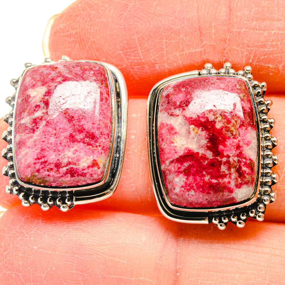 Thulite Earrings handcrafted by Ana Silver Co - EARR423056