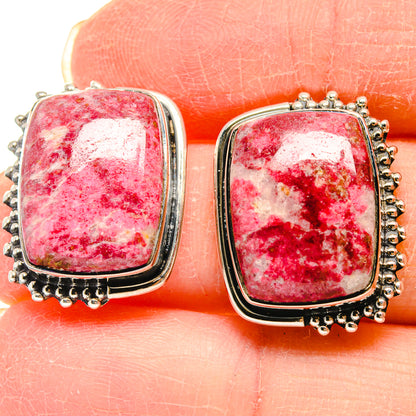 Thulite Earrings handcrafted by Ana Silver Co - EARR423056