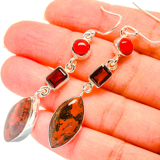 Red Jasper Earrings handcrafted by Ana Silver Co - EARR423060
