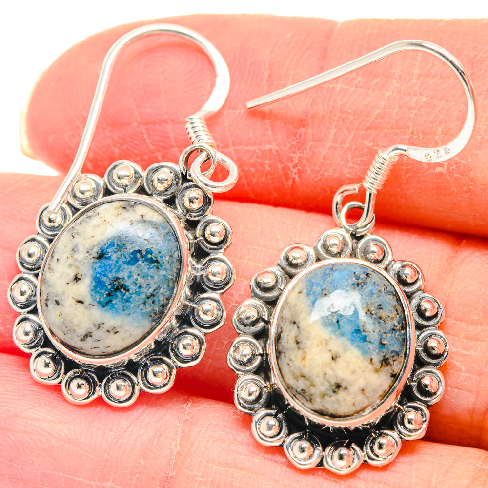 K2 Blue Azurite Earrings handcrafted by Ana Silver Co - EARR423071