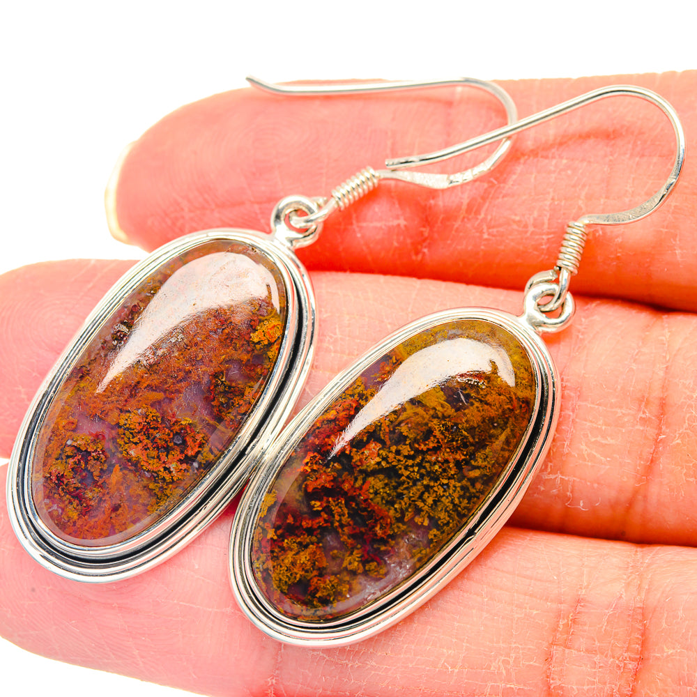 Plume Agate Earrings handcrafted by Ana Silver Co - EARR423077