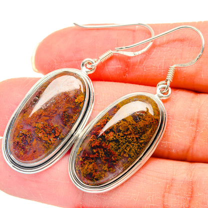 Plume Agate Earrings handcrafted by Ana Silver Co - EARR423077