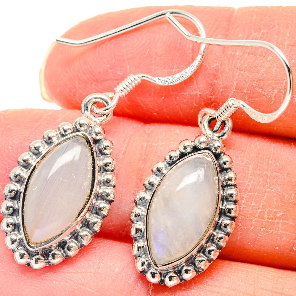 Rainbow Moonstone Earrings handcrafted by Ana Silver Co - EARR423084