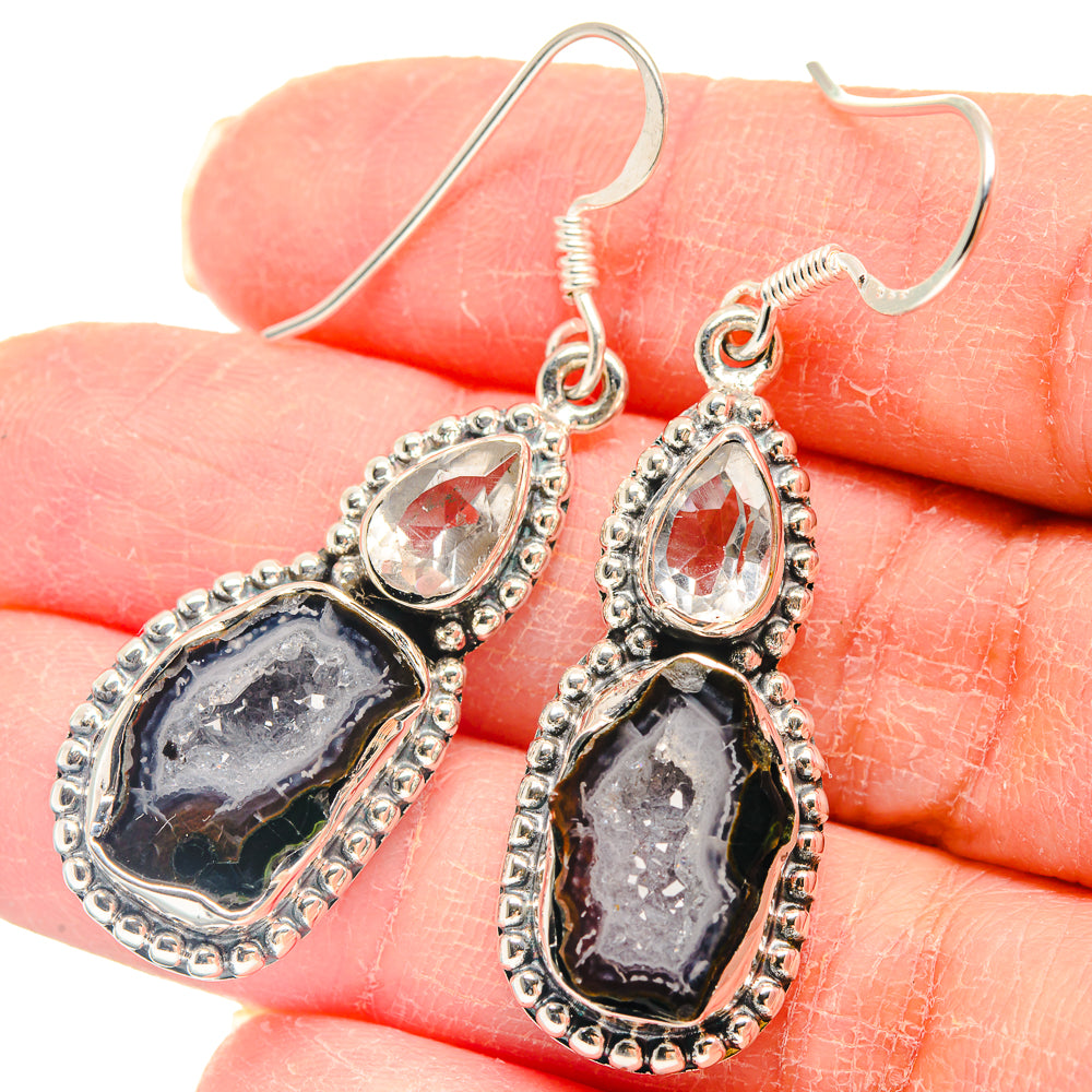 Coconut Geode Slice Earrings handcrafted by Ana Silver Co - EARR423086