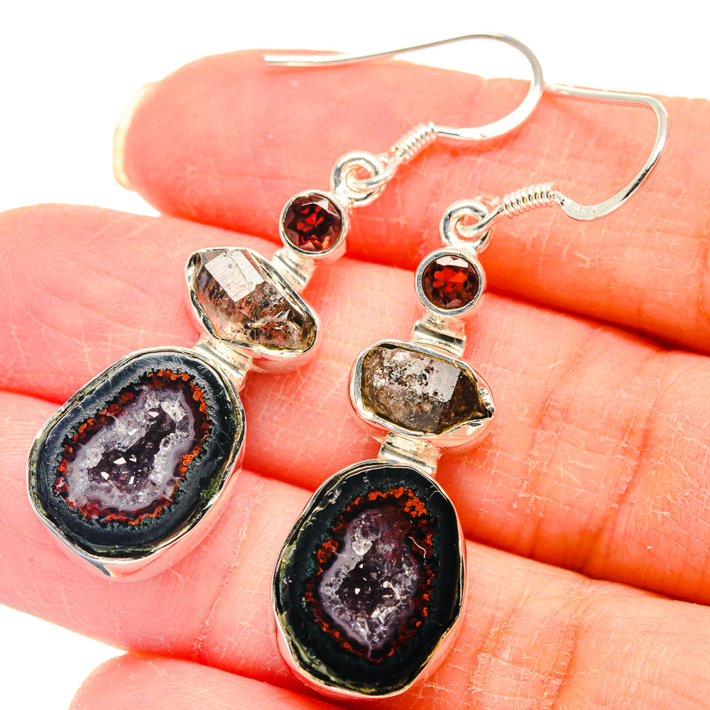 Coconut Geode Slice Earrings handcrafted by Ana Silver Co - EARR423090