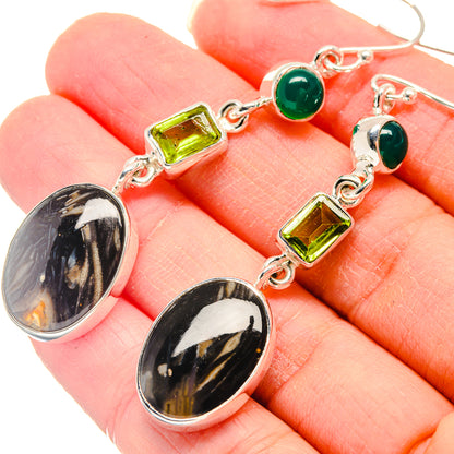 Peanut Wood Jasper Earrings handcrafted by Ana Silver Co - EARR423113