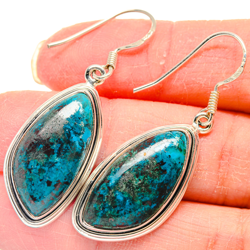 Shattuckite Earrings handcrafted by Ana Silver Co - EARR423117