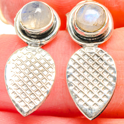 Rainbow Moonstone Earrings handcrafted by Ana Silver Co - EARR423120