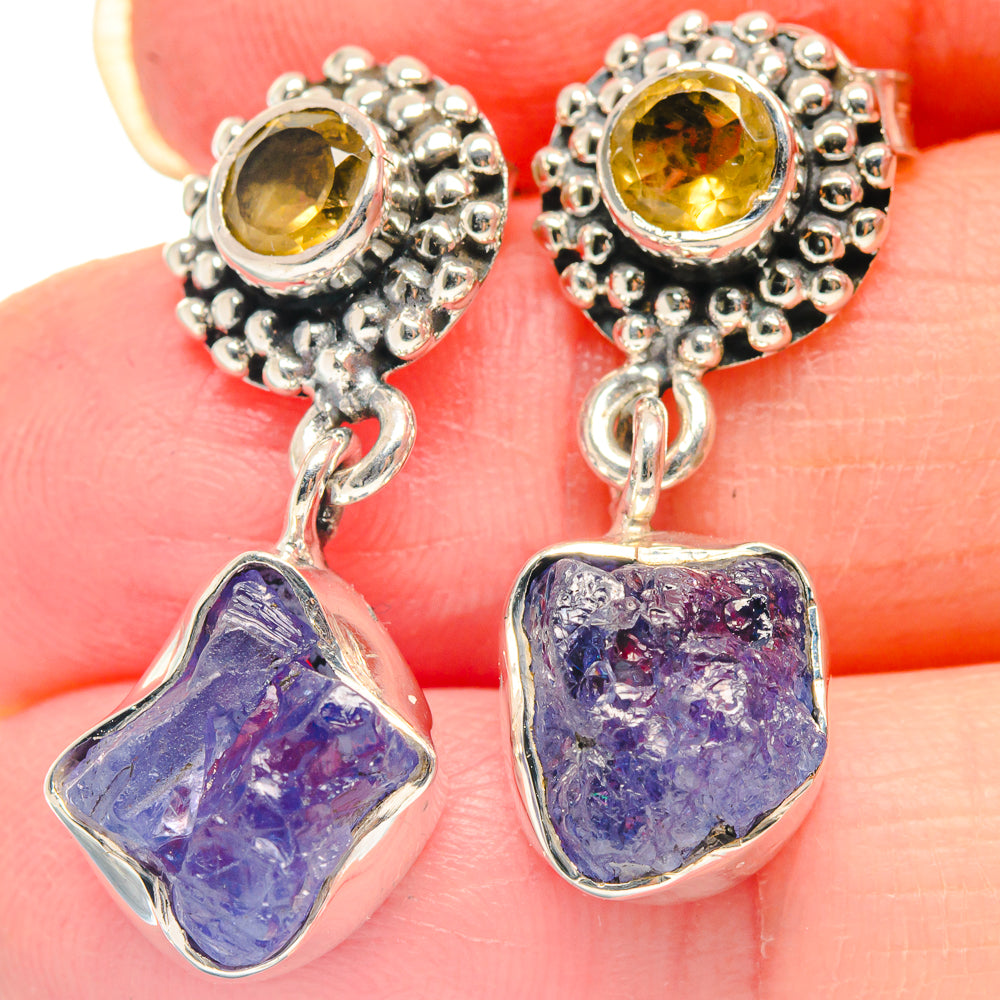 Tanzanite, Citrine Earrings handcrafted by Ana Silver Co - EARR423124