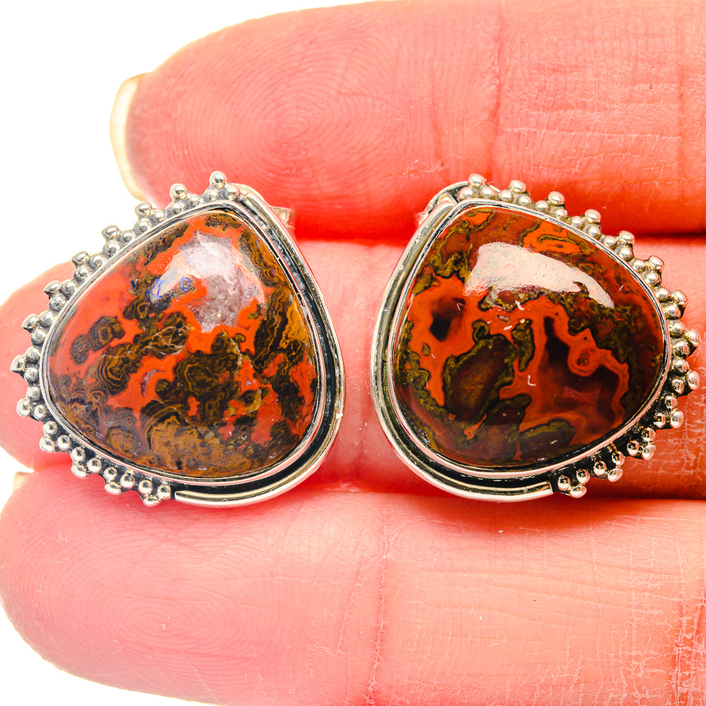 Morocco Agate Earrings handcrafted by Ana Silver Co - EARR423143