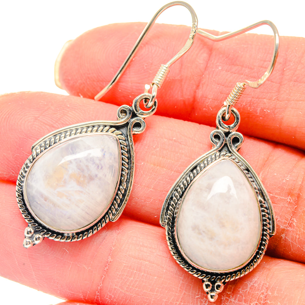 Rainbow Moonstone Earrings handcrafted by Ana Silver Co - EARR423153