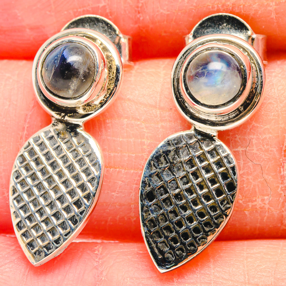 Rainbow Moonstone Earrings handcrafted by Ana Silver Co - EARR423171