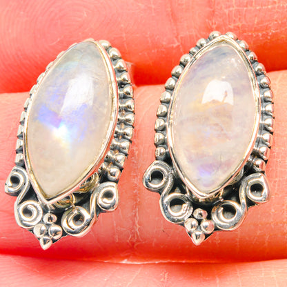 Rainbow Moonstone Earrings handcrafted by Ana Silver Co - EARR423173