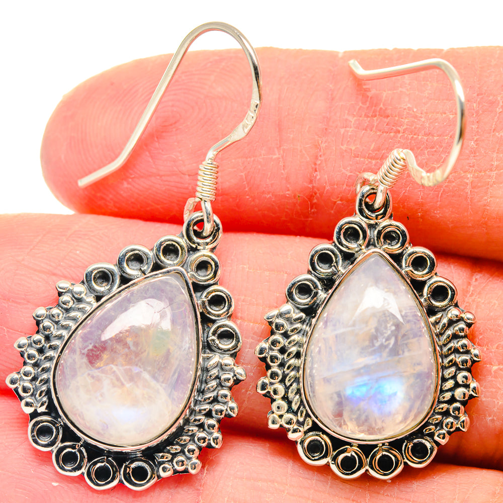 Rainbow Moonstone Earrings handcrafted by Ana Silver Co - EARR423179