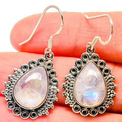 Rainbow Moonstone Earrings handcrafted by Ana Silver Co - EARR423179