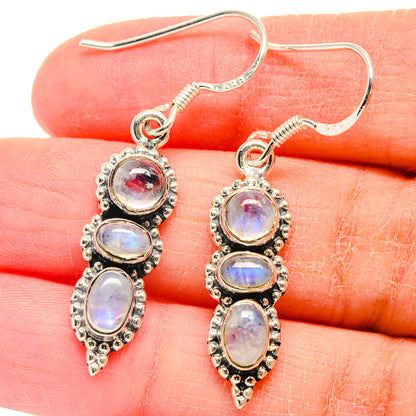 Rainbow Moonstone Earrings handcrafted by Ana Silver Co - EARR423180