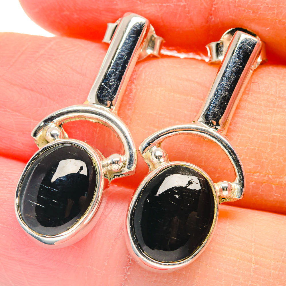 Black Onyx Earrings handcrafted by Ana Silver Co - EARR423188