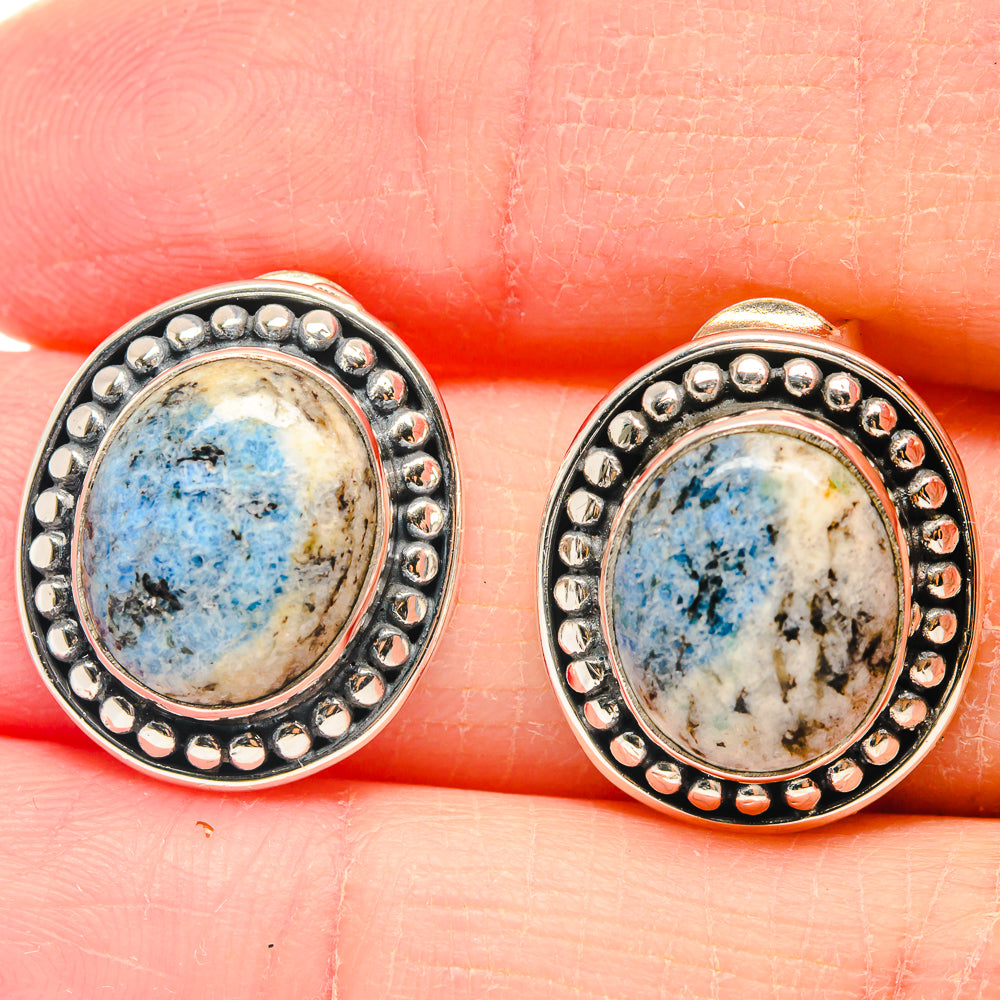 K2 Blue Azurite Earrings handcrafted by Ana Silver Co - EARR423194