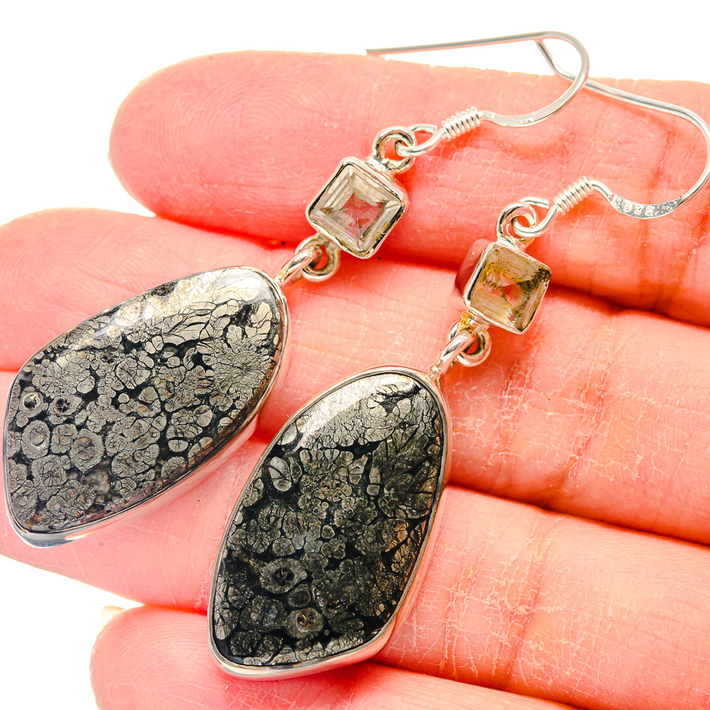 Pyrite Agate Earrings handcrafted by Ana Silver Co - EARR423200
