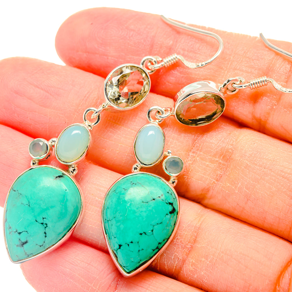 Turquoise Earrings handcrafted by Ana Silver Co - EARR423209