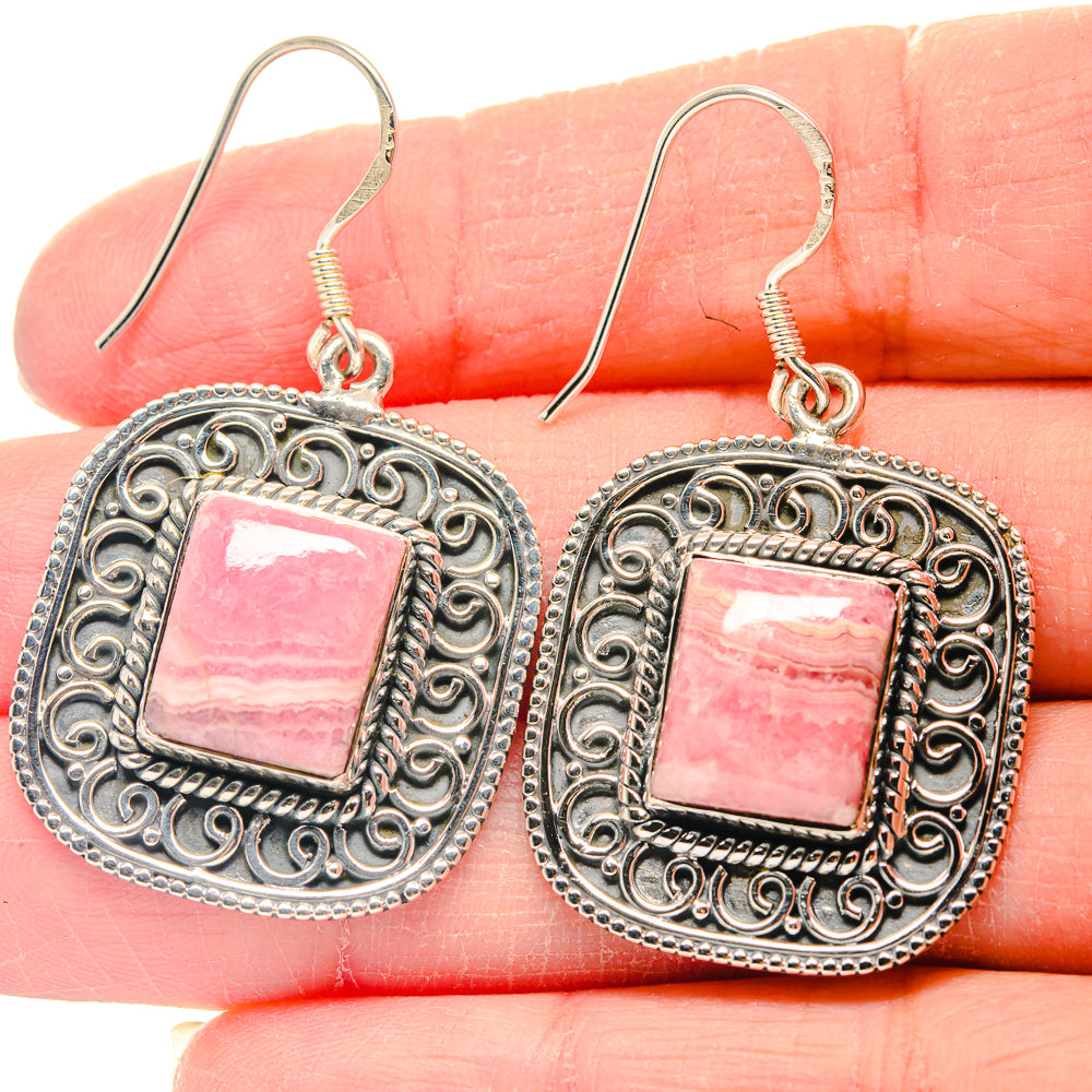 Rhodochrosite Earrings handcrafted by Ana Silver Co - EARR423217