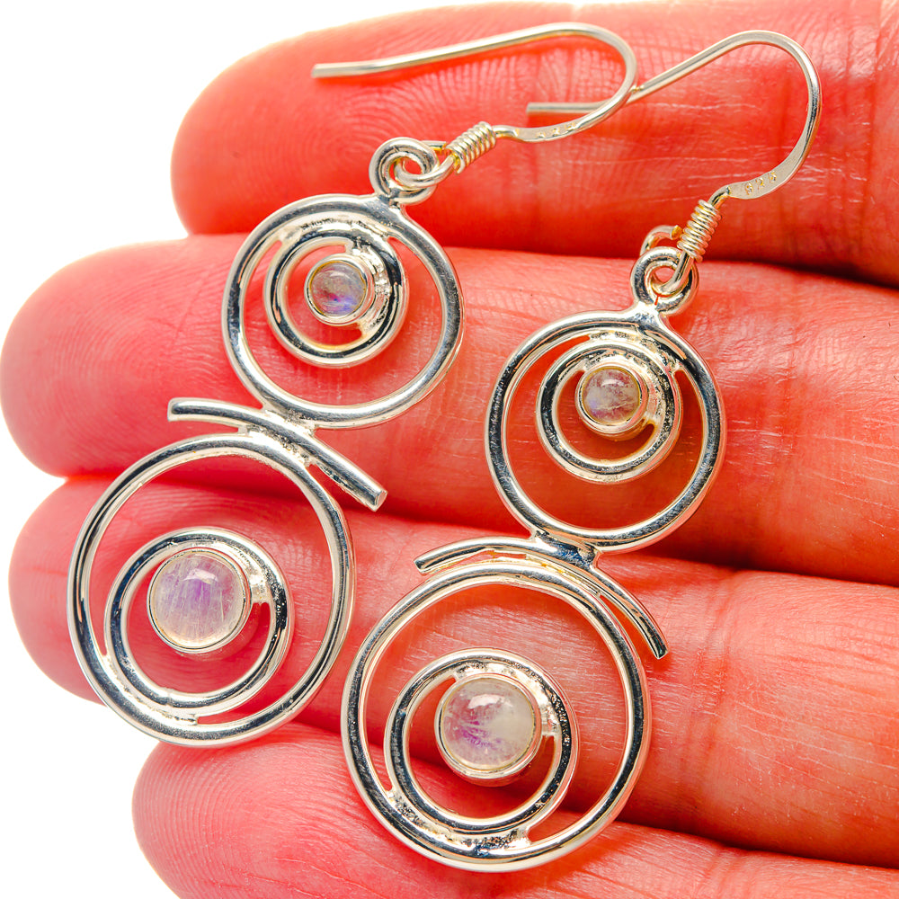 Rainbow Moonstone Earrings handcrafted by Ana Silver Co - EARR423225