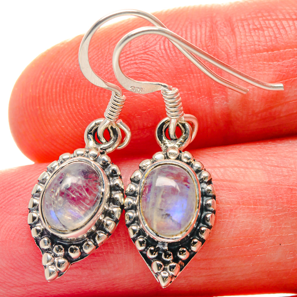 Rainbow Moonstone Earrings handcrafted by Ana Silver Co - EARR423226