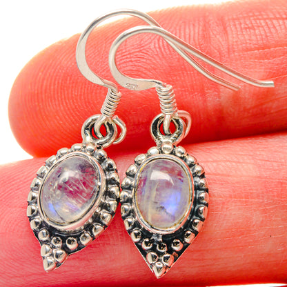Rainbow Moonstone Earrings handcrafted by Ana Silver Co - EARR423226