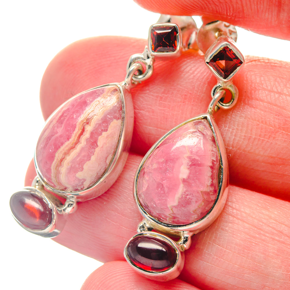 Rhodochrosite Earrings handcrafted by Ana Silver Co - EARR423229