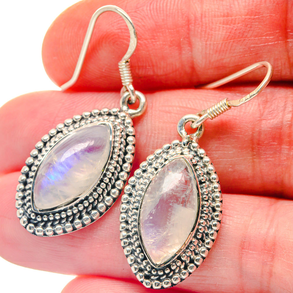 Rainbow Moonstone Earrings handcrafted by Ana Silver Co - EARR423234