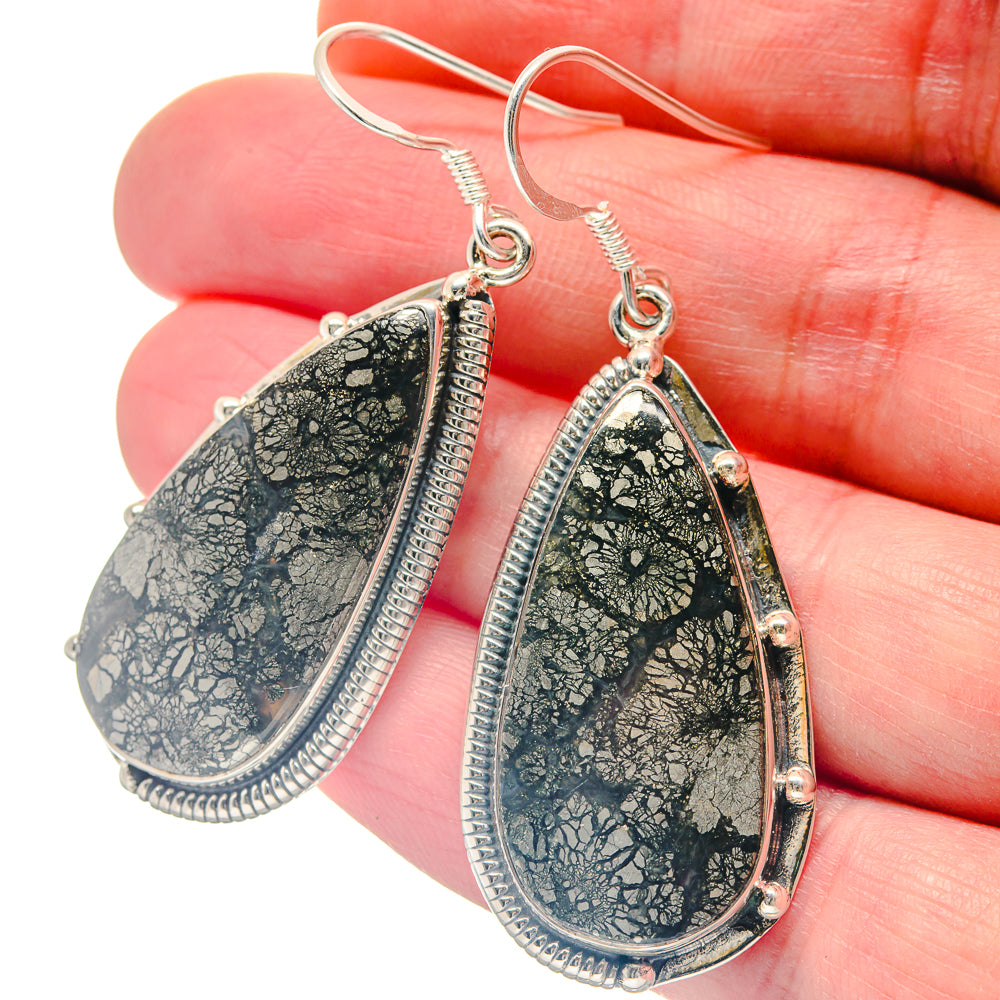 Pyrite Agate Earrings handcrafted by Ana Silver Co - EARR423242
