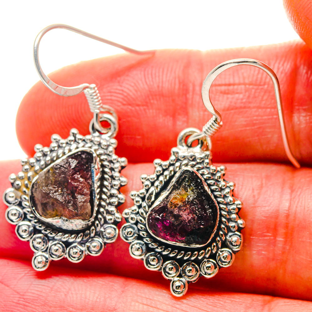 Watermelon Tourmaline Earrings handcrafted by Ana Silver Co - EARR423248