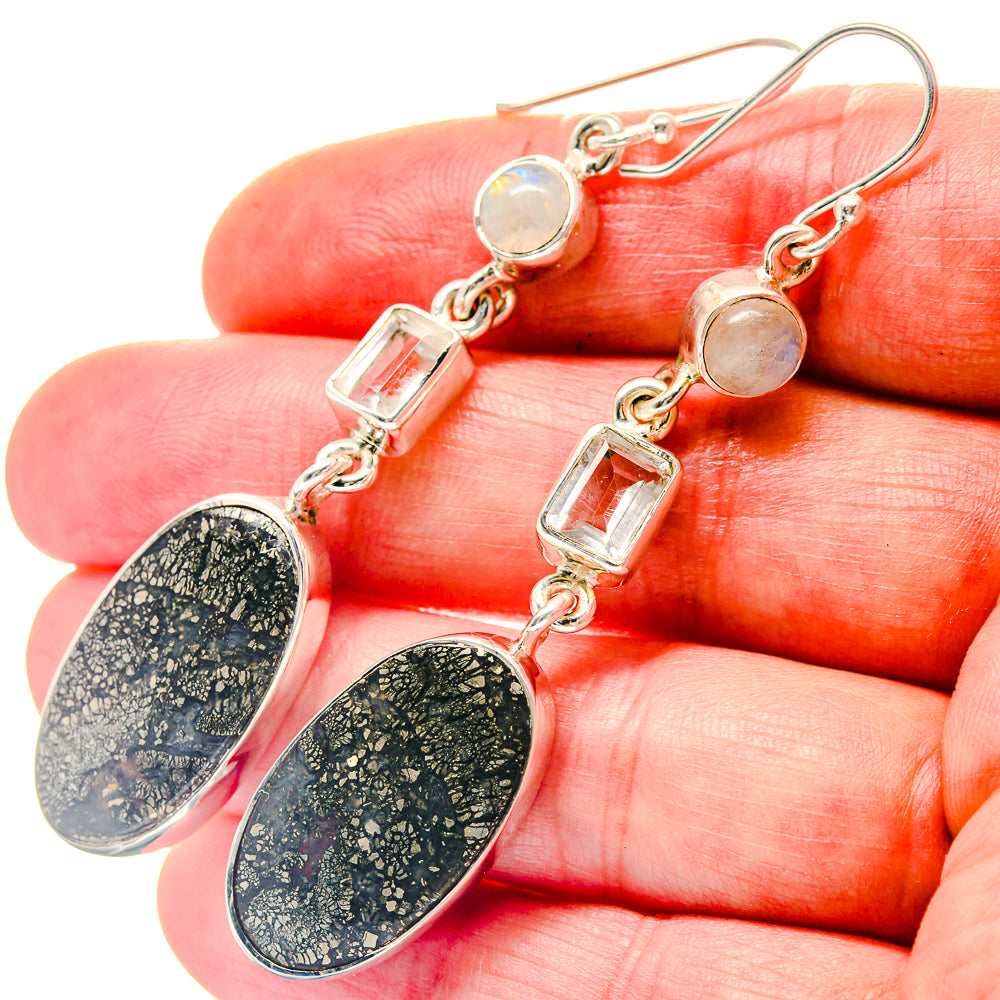 Pyrite Agate Earrings handcrafted by Ana Silver Co - EARR423265