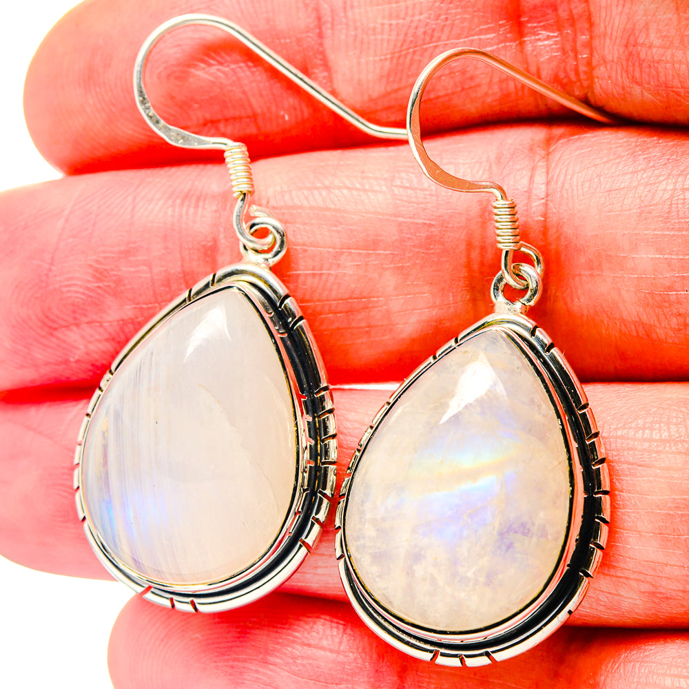 Rainbow Moonstone Earrings handcrafted by Ana Silver Co - EARR423270