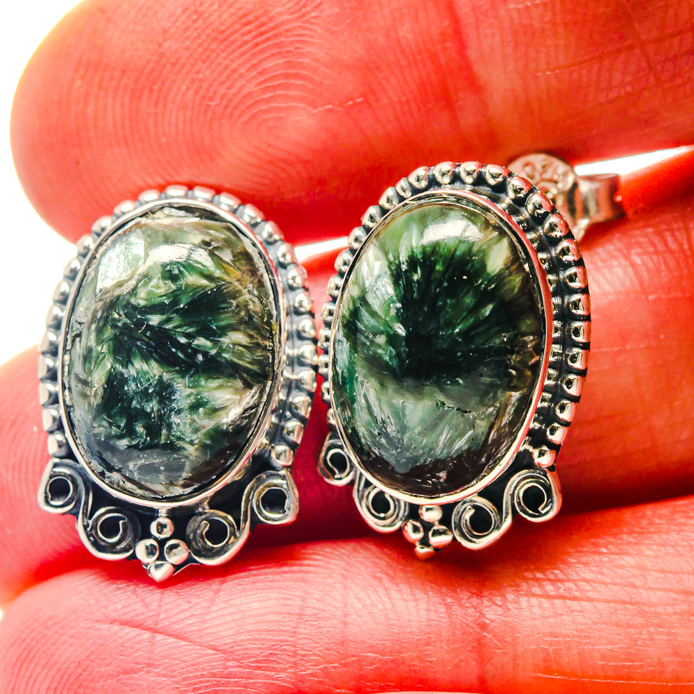 Seraphinite Earrings handcrafted by Ana Silver Co - EARR423290
