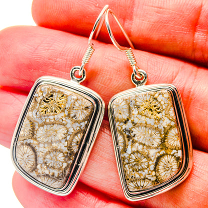 Fossil Coral Earrings handcrafted by Ana Silver Co - EARR423304