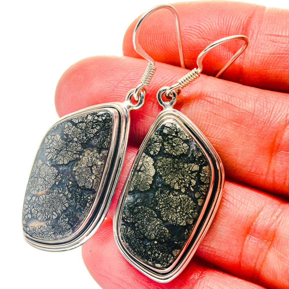 Pyrite Agate Earrings handcrafted by Ana Silver Co - EARR423310