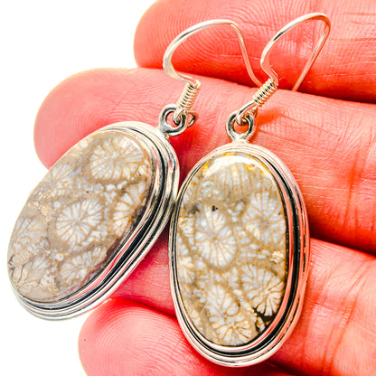 Fossil Coral Earrings handcrafted by Ana Silver Co - EARR423311