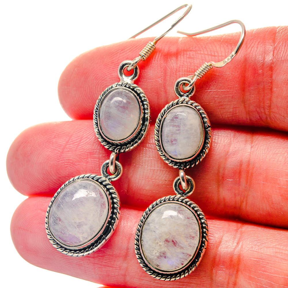 Rainbow Moonstone Earrings handcrafted by Ana Silver Co - EARR423340
