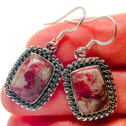 Thulite Earrings handcrafted by Ana Silver Co - EARR423342