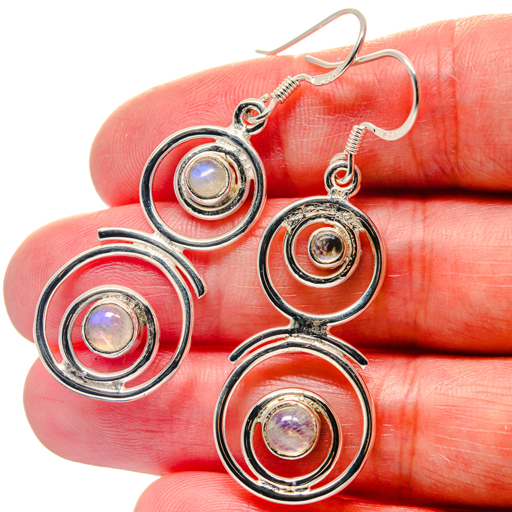 Rainbow Moonstone Earrings handcrafted by Ana Silver Co - EARR423344