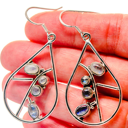 Rainbow Moonstone Earrings handcrafted by Ana Silver Co - EARR423345