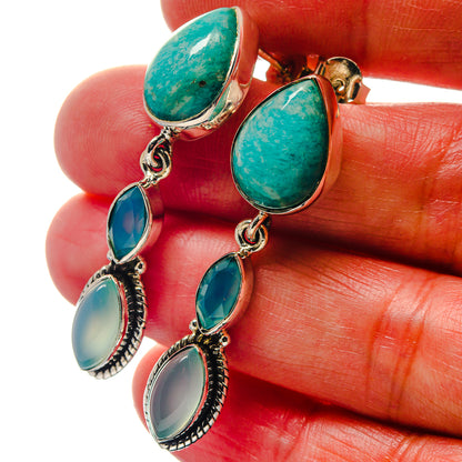 Amazonite Earrings handcrafted by Ana Silver Co - EARR423374