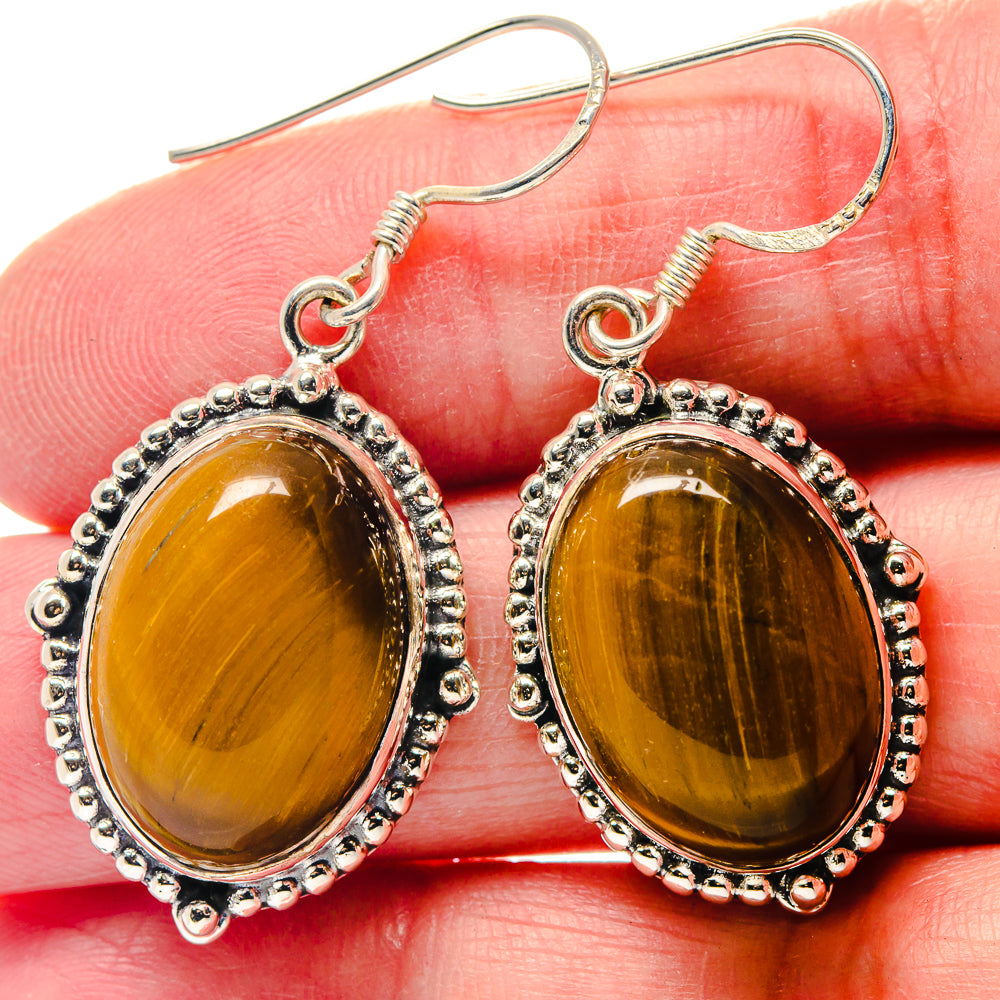 Tiger Eye Earrings handcrafted by Ana Silver Co - EARR423392